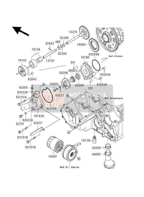 Kawasaki NINJA ZX-9R 2003 Oil Pump for a 2003 Kawasaki NINJA ZX-9R