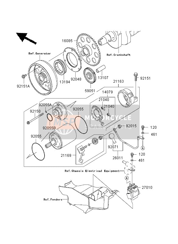 Kawasaki NINJA ZX-9R 2003 Starter Motor for a 2003 Kawasaki NINJA ZX-9R