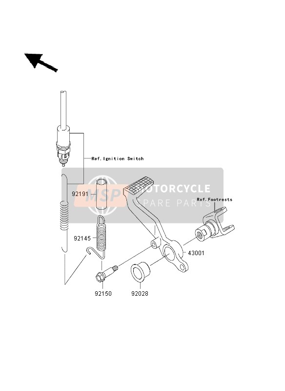 Kawasaki NINJA ZX-9R 2003 Brake Pedal for a 2003 Kawasaki NINJA ZX-9R