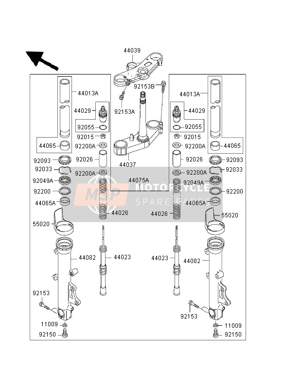 440131473, PIPE-FORK Inner, Kawasaki, 1