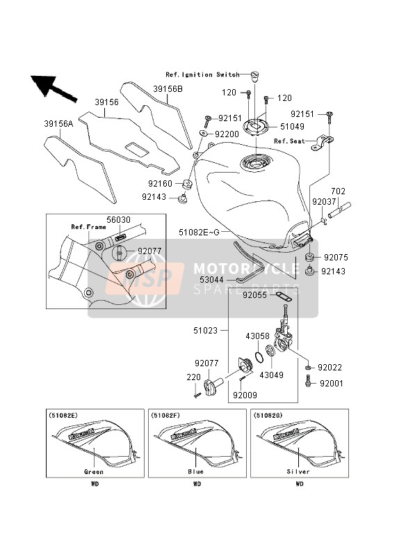 5108253987F, TANK-COMP-FUEL,L.Green, Kawasaki, 0