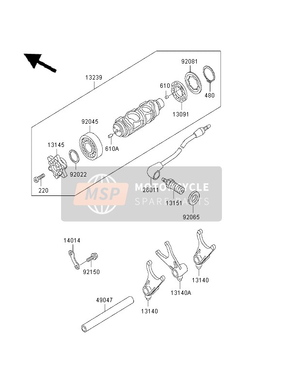 Tambour de changement de vitesse & Fourchette de changement de vitesse