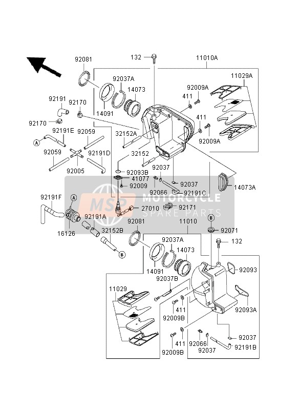 Kawasaki W650 2003 Purificateur d'air pour un 2003 Kawasaki W650