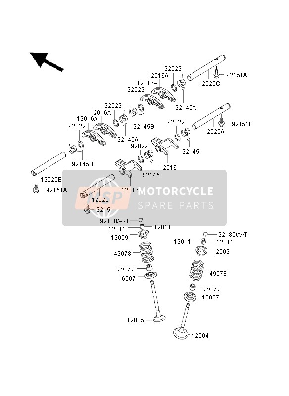 Kawasaki W650 2003 Válvula para un 2003 Kawasaki W650