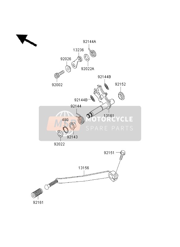 Kawasaki W650 2003 Mécanisme de changement de vitesse pour un 2003 Kawasaki W650