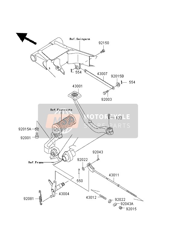 Kawasaki W650 2003 Brake Pedal for a 2003 Kawasaki W650