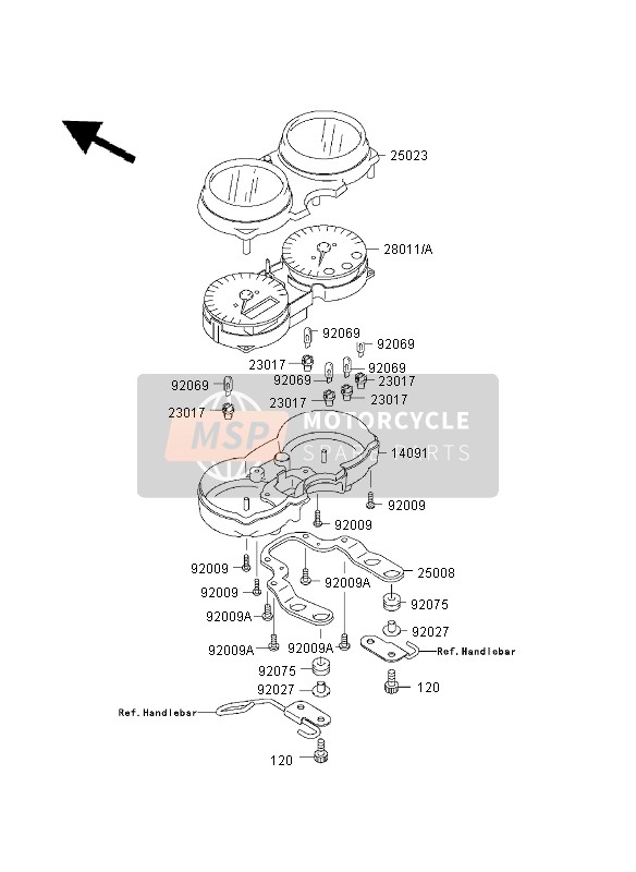 Kawasaki W650 2003 MESSGERÄT für ein 2003 Kawasaki W650