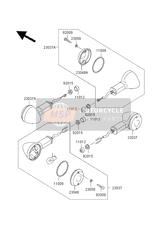 Kawasaki W650 2003 Señales de giro para un 2003 Kawasaki W650