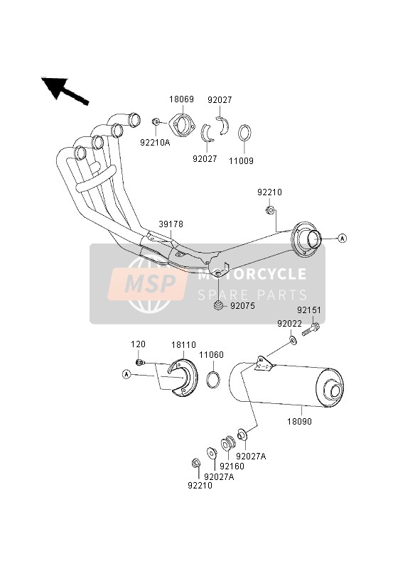 Kawasaki ZR-7 2003 SCHALLDÄMPFER für ein 2003 Kawasaki ZR-7