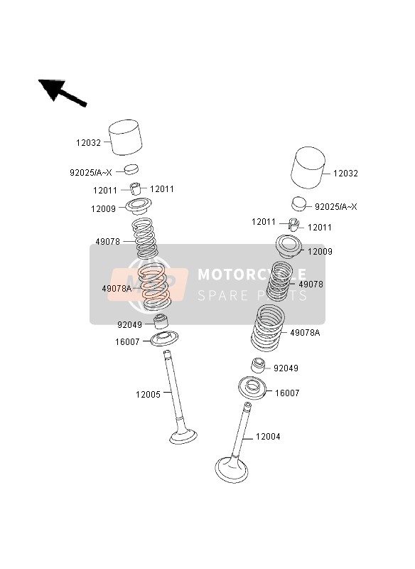 Kawasaki ZR-7 2003 Soupape pour un 2003 Kawasaki ZR-7