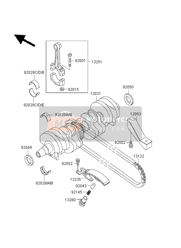 Kawasaki ZR-7 2003 Crankshaft for a 2003 Kawasaki ZR-7