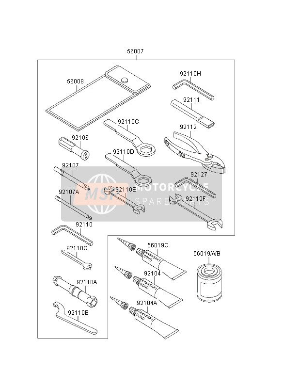 Kawasaki ZR-7 2003 Outils des propriétaires pour un 2003 Kawasaki ZR-7