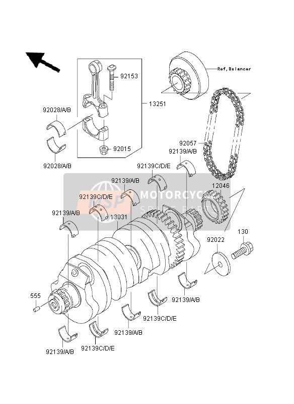 Kawasaki ZRX1200 2003 Crankshaft for a 2003 Kawasaki ZRX1200