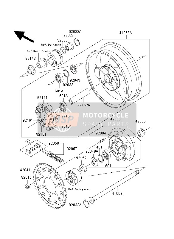 Kawasaki ZRX1200 2003 Rear Hub for a 2003 Kawasaki ZRX1200