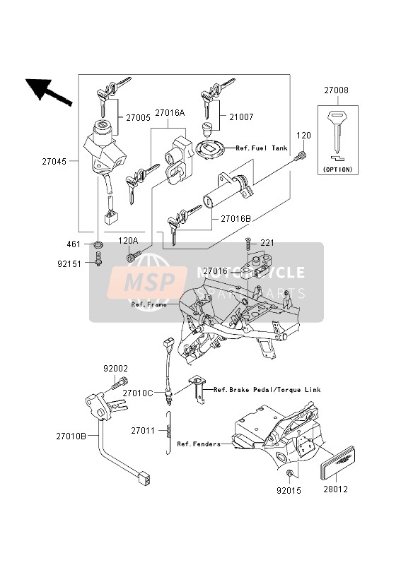 Kawasaki ZRX1200 2003 Switch de ignición para un 2003 Kawasaki ZRX1200