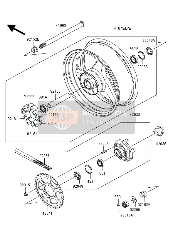 Kawasaki NINJA ZX-12R 2003 Rear Hub for a 2003 Kawasaki NINJA ZX-12R