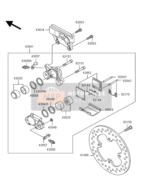 Kawasaki NINJA ZX-12R 2003 Rear Brake for a 2003 Kawasaki NINJA ZX-12R