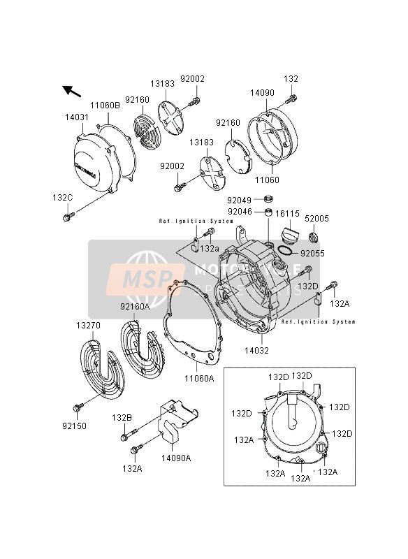 Caltric Stator Cover Gasket For Kawasaki 11061-0209 Magneto Generator Cover