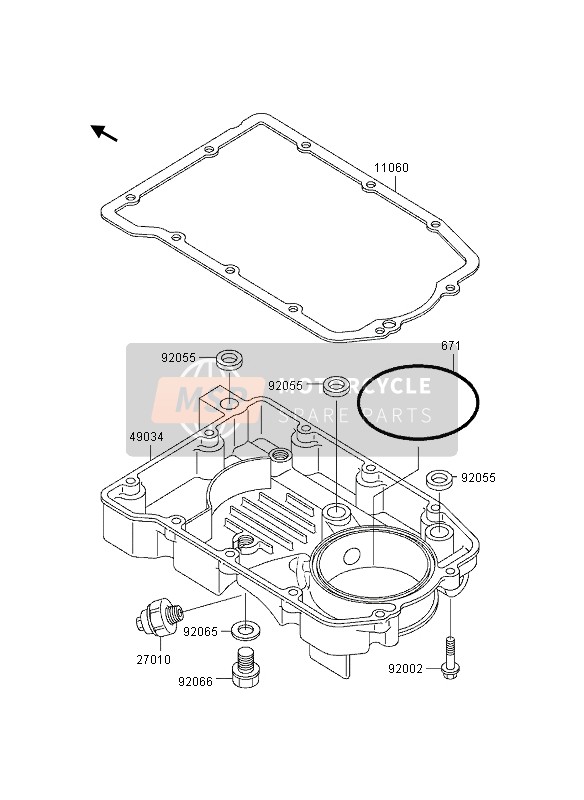 110601149, Gasket, Oil Pan, Kawasaki, 1