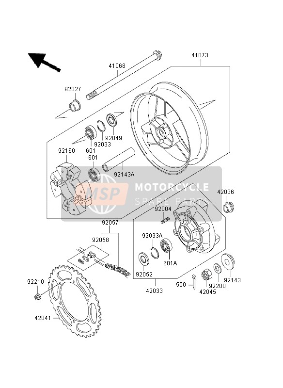 Kawasaki ZZR600 2003 Moyeu arrière pour un 2003 Kawasaki ZZR600