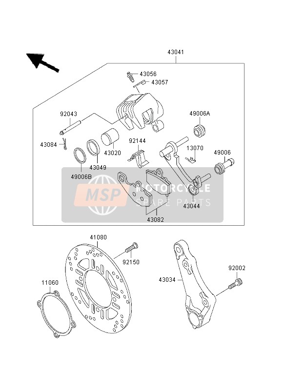 Kawasaki ZZR600 2003 Freno trasero para un 2003 Kawasaki ZZR600