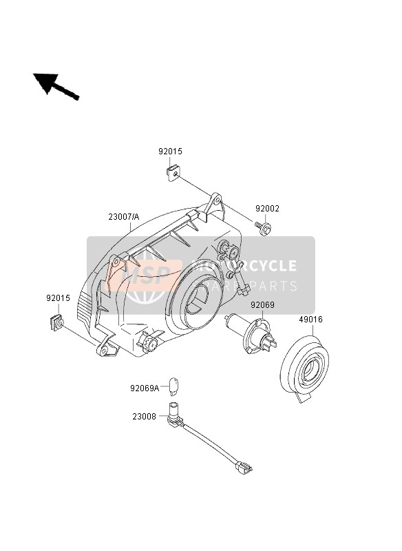 Kawasaki ZZR600 2003 Headlight for a 2003 Kawasaki ZZR600