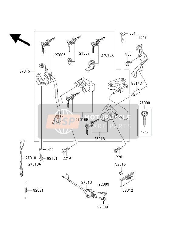 Kawasaki ZZR600 2003 Ignition Switch for a 2003 Kawasaki ZZR600