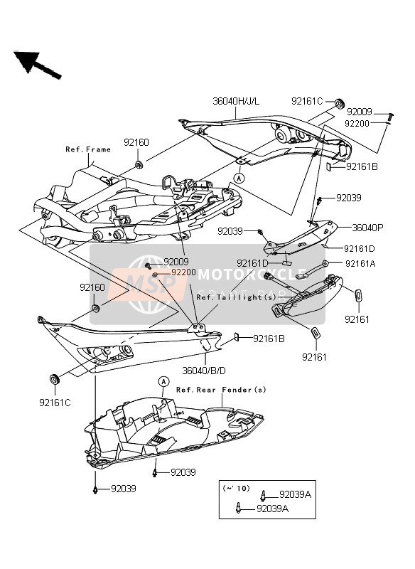 360400082777, COVER-TAIL, Rh, L.Green, Kawasaki, 5