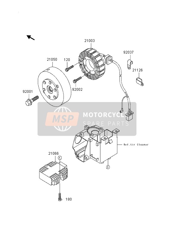 Kawasaki ELIMINATOR 600 1995 Generator for a 1995 Kawasaki ELIMINATOR 600