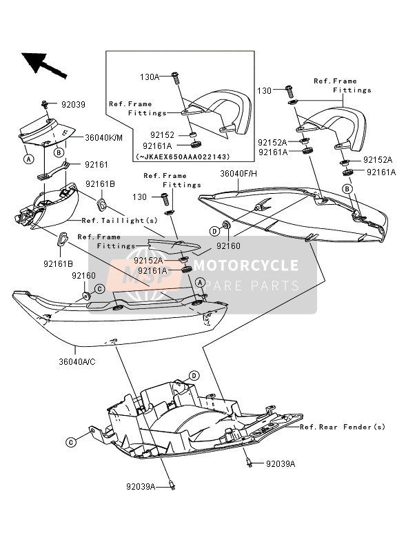 130CB0822, BOLT-FLANGED, Kawasaki, 3