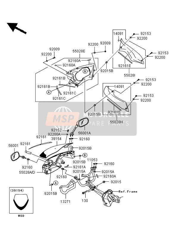 560010044, MIRROR-ASSY,Rh, Kawasaki, 0