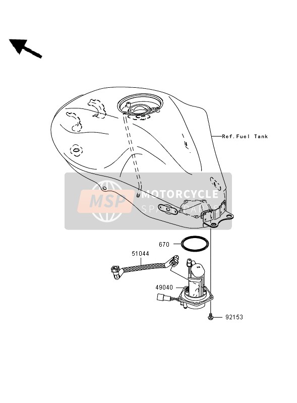 Kawasaki ER-6N 2007 Pompe à carburant pour un 2007 Kawasaki ER-6N