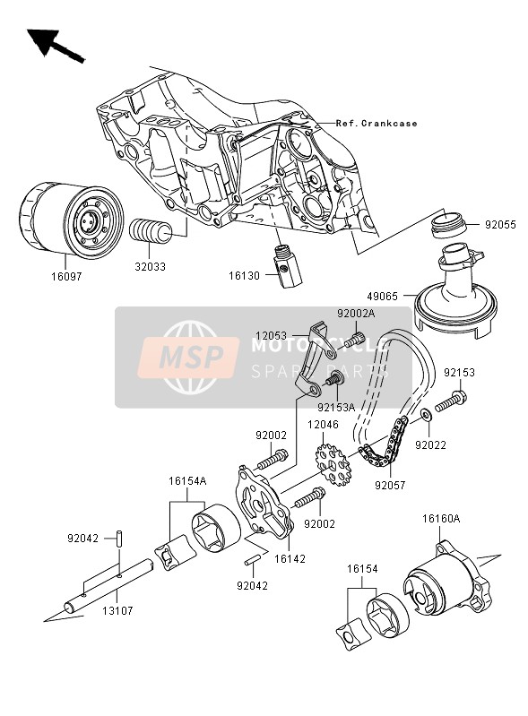 Kawasaki ER-6N 2007 La pompe à huile pour un 2007 Kawasaki ER-6N