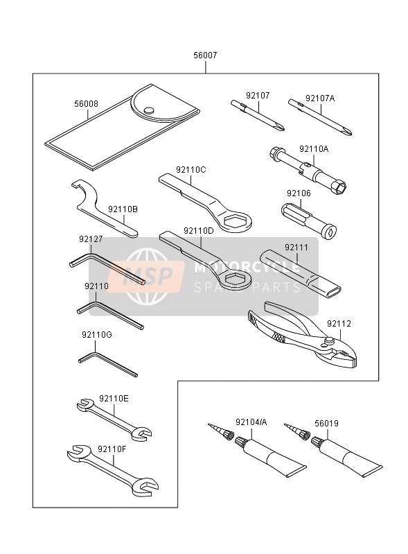 Kawasaki ER-6N 2007 Outils du propriétaire pour un 2007 Kawasaki ER-6N