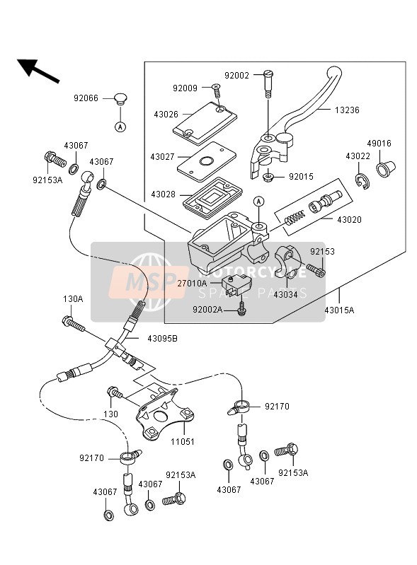 Kawasaki NINJA ZX-12R 2003 Front Master Cylinder for a 2003 Kawasaki NINJA ZX-12R