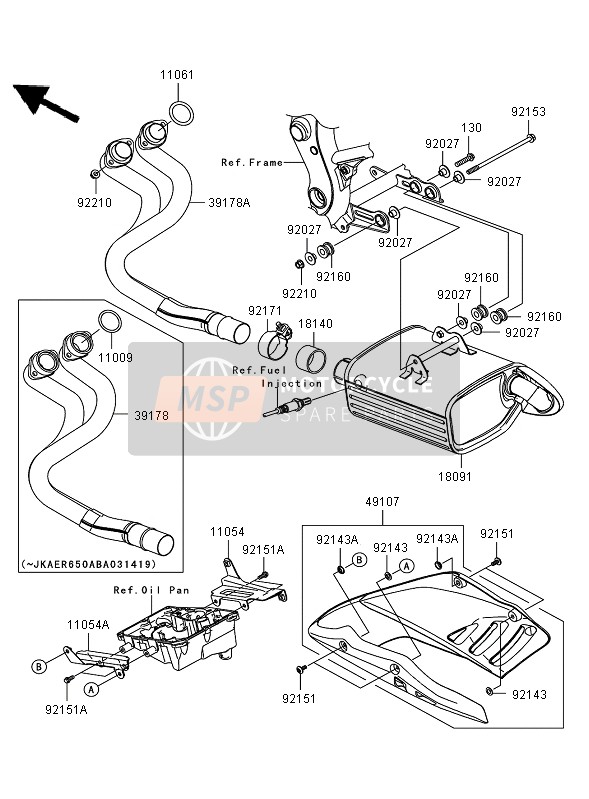 Kawasaki ER-6N ABS 2007 Muffler for a 2007 Kawasaki ER-6N ABS