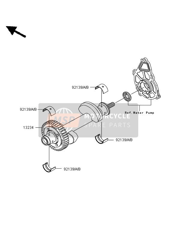 Kawasaki ER-6N ABS 2007 Balancer voor een 2007 Kawasaki ER-6N ABS