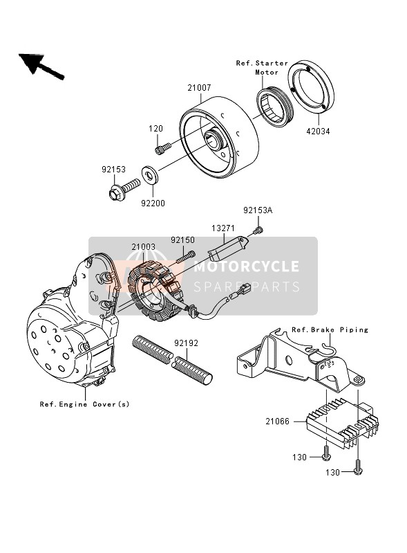 Kawasaki ER-6N ABS 2007 Generador para un 2007 Kawasaki ER-6N ABS