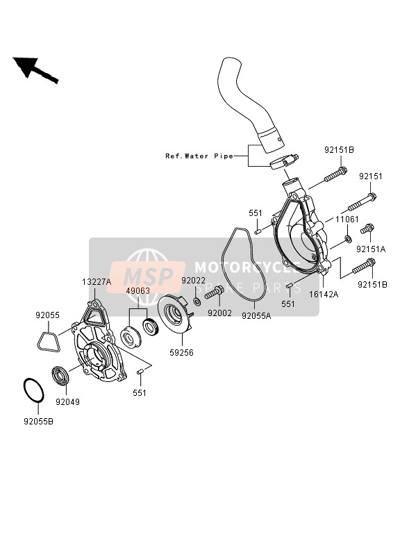 Kawasaki ER-6N ABS 2007 WASSERPUMPE für ein 2007 Kawasaki ER-6N ABS