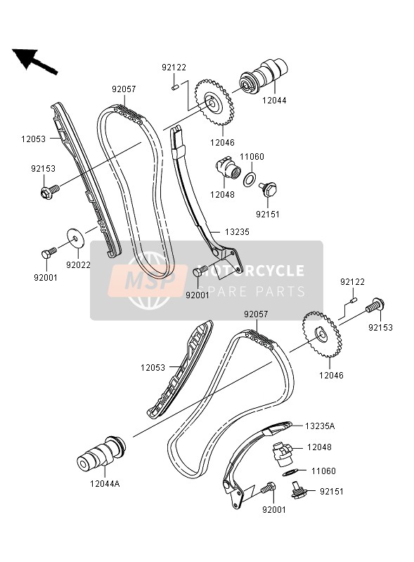 Kawasaki VN900 CLASSIC 2010 NOCKENWELLE & SPANNER für ein 2010 Kawasaki VN900 CLASSIC