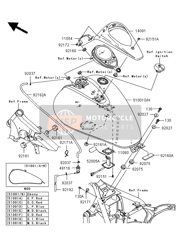 51001033625U, TANK-COMP-FUEL,C.I.Blue, Kawasaki, 0