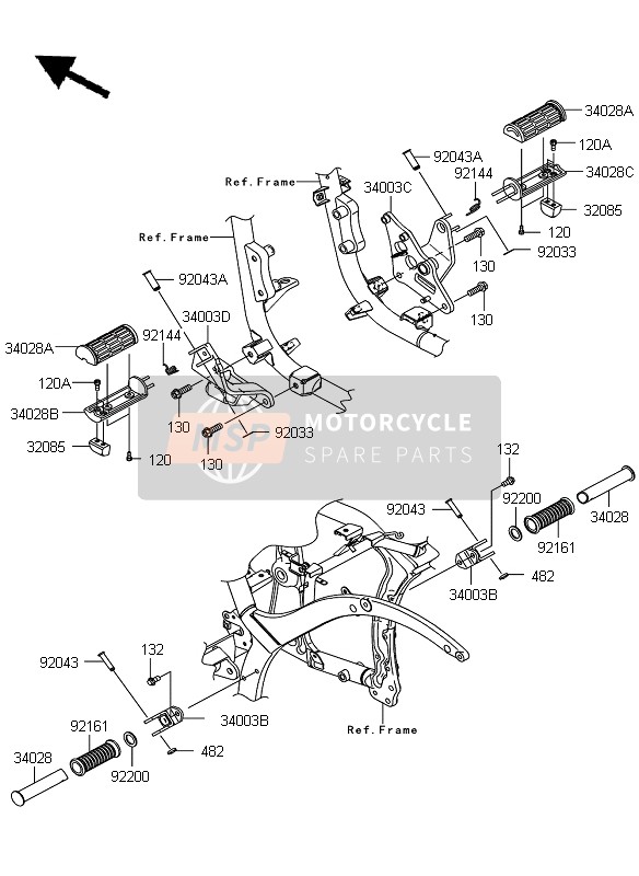 Kawasaki VN900 CUSTOM 2010 Footrests for a 2010 Kawasaki VN900 CUSTOM