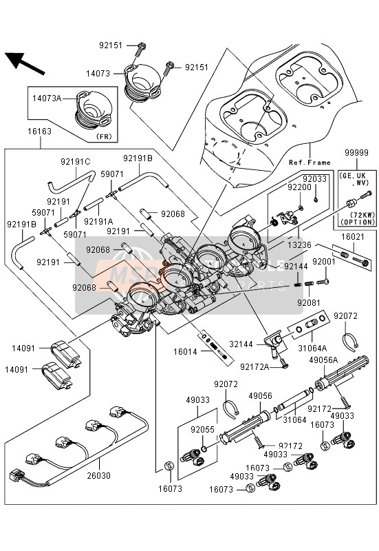 Kawasaki NINJA ZX-12R 2004 Throttle for a 2004 Kawasaki NINJA ZX-12R