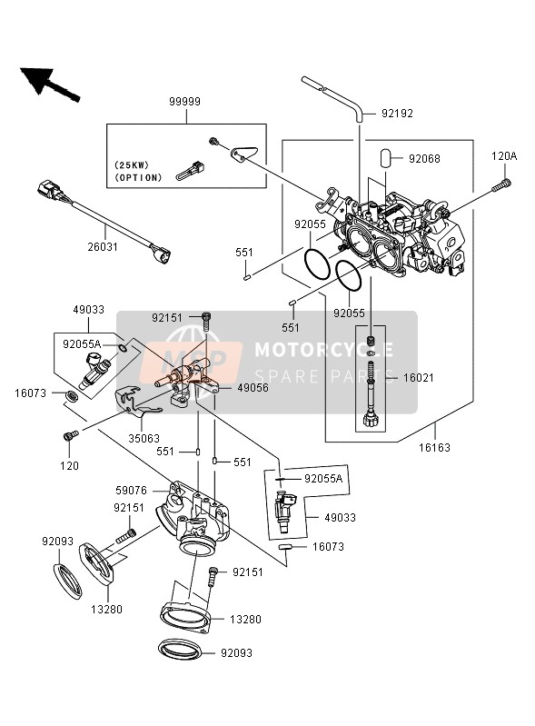 161630076, THROTTLE-ASSY,TTK34, Kawasaki, 0