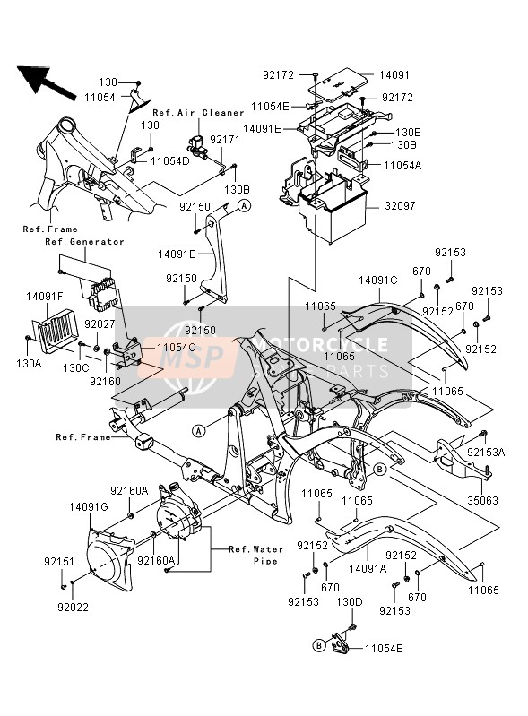 35063034211E, Platine, Echappement, F.S.N, Kawasaki, 0