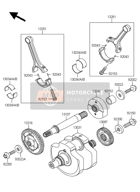 Kawasaki VN900 CUSTOM 2007 Crankshaft for a 2007 Kawasaki VN900 CUSTOM