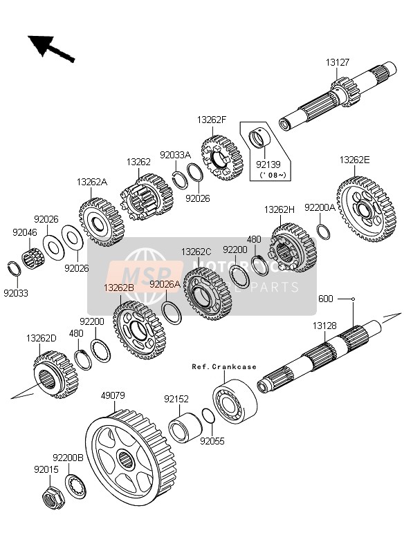 132620319, Gear,Output 2ND,34T, Kawasaki, 0