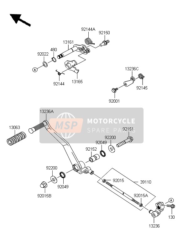 132360133, LEVIER-COMP, Kawasaki, 0