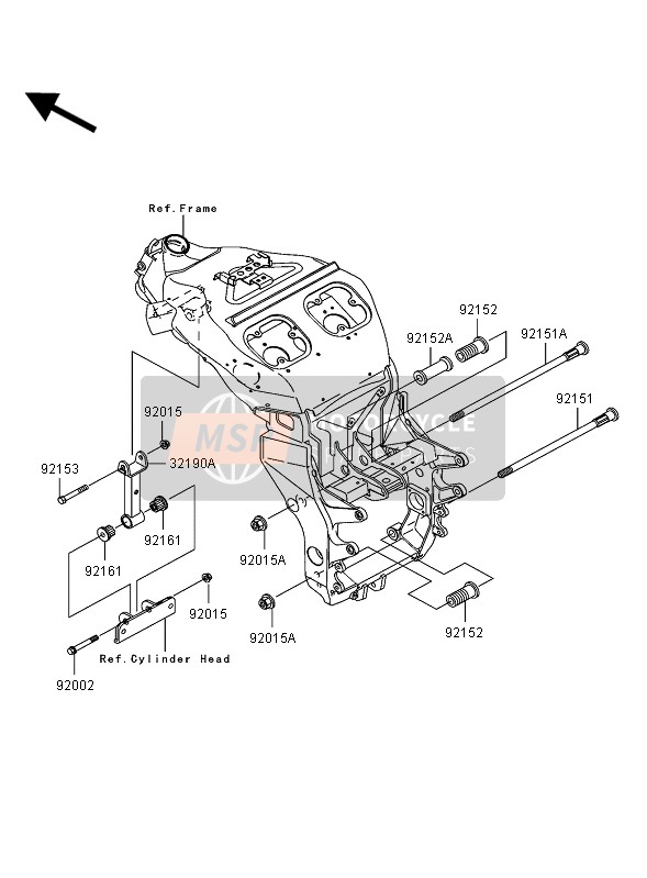 Kawasaki NINJA ZX-12R 2004 Engine Mount for a 2004 Kawasaki NINJA ZX-12R