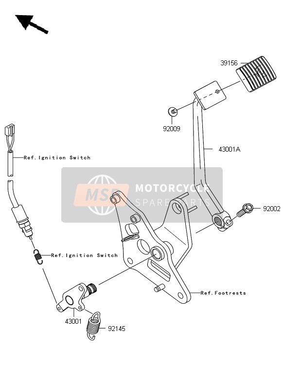 Kawasaki VN900 CUSTOM 2007 Brake Pedal for a 2007 Kawasaki VN900 CUSTOM